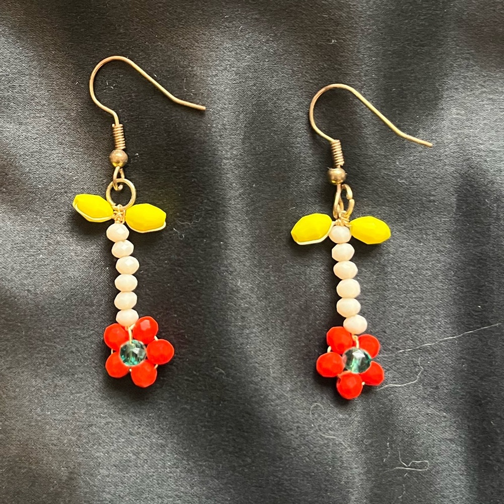 Beaded Flower Earrings